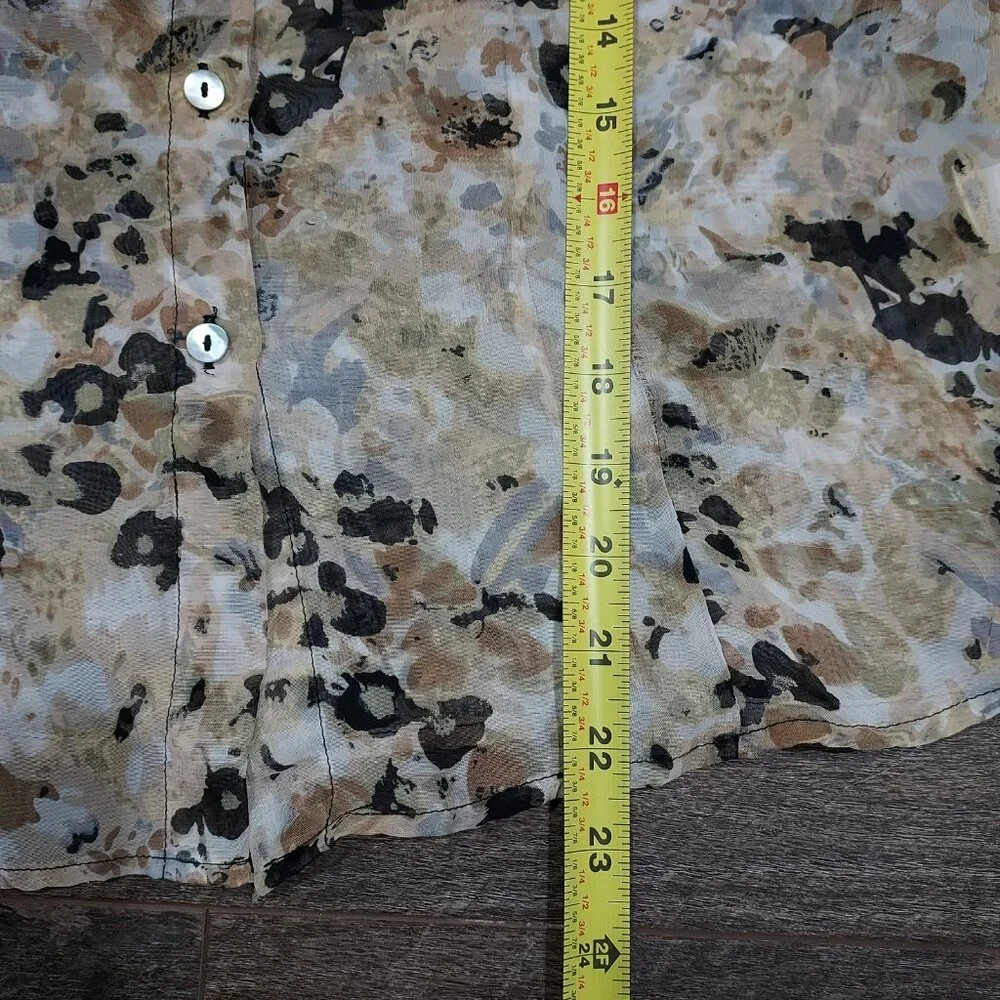 Nicola Woman Sheer Blouse with Ruffled Sleeves and Crinkle Tank Set Small - Picture 9 of 10